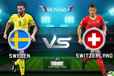 Kết quả bóng đá Thụy Điển vs Thụy Sỹ, vòng 1/8 World Cup 2018 lúc 21h ngày 3/7