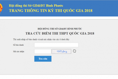Tra cứu điểm thi THPT quốc gia tỉnh Bình Phước năm 2018 nhanh và chính xác nhất