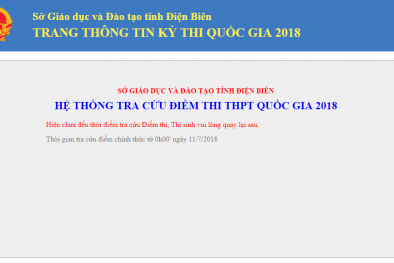 Tra cứu điểm thi THPT quốc gia tỉnh Điện Biên năm 2018 nhanh và chính xác nhất