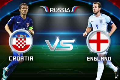 Link xem trực tiếp bóng đá Anh vs Croatia, bán kết World Cup 2018 lúc 1h00 ngày 12/7