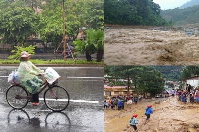 Lũ lụt, sạt lở đất đang hoành hành ở nhiều tỉnh thành, cảnh báo ngập lụt ở Hà Nội