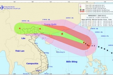 Tin tức mới nhất siêu bão Mangkhut, giật cấp 17: 24h tới bão di chuyển thế nào?