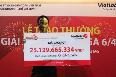 Xổ số Vietlott: Trao hơn 25 tỷ đồng cho khách hàng thứ 3 trúng Jackpot đợt Tết Nguyên đán