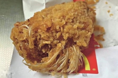 Phát hoảng khi ăn cánh gà còn nguyên lông của cửa hàng McDonald