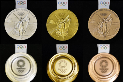 Cận cảnh bộ huy chương Olympic Tokyo 2020 được làm từ rác thải mới ra mắt