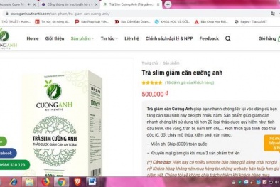 Ngang nhiên quảng cáo thực phẩm bảo vệ sức khỏe Trà Slim Cường Anh trên website 'trôi nổi'
