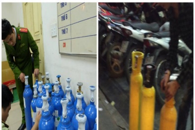 Tịch thu nhiều bình 'khí cười' không rõ nguồn gốc xuất xứ