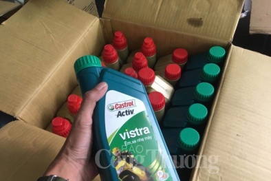 Ngang nhiên kinh doanh gần 100 lít dầu nhớt giả thương hiệu dầu nhớt quốc tế
