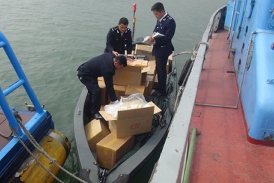 Bắt giữ 29.000 bao thuốc lá ngoại vận chuyển trái phép trên biển 