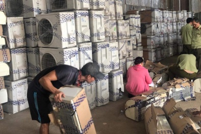 Kho chứa 300 bộ máy lạnh nhập lậu từ Campuchia bị phát hiện, tạm giữ