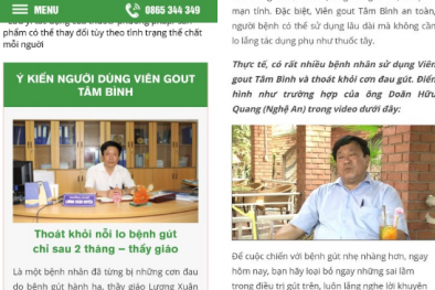 Công ty Dược phẩm Tâm Bình có dấu hiệu sai phạm trong quảng cáo