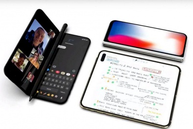 'Rò rỉ' hình ảnh mẫu iphone màn hình gập cạnh tranh với Samsung Fold