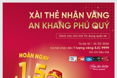 'Xài thẻ nhận vàng, an khang phú quý' cùng VietinBank