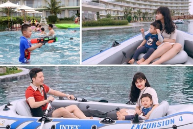 Nghỉ dài ngày, nhiều gia đình đưa bé đi 'đón hè sớm' ở những thiên đường nắng ấm