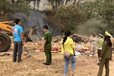 Tiêu hủy lượng lớn sữa, thực phẩm chức năng không đảm bảo chất lượng