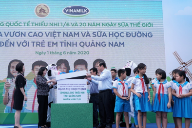 34 ngàn trẻ em Quảng Nam đón nhận niềm vui uống sữa từ Vinamilk trong ngày 1/6