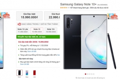 Samsung Galaxy Note 10 và Note 10 Plus giảm giá gần một nửa so với giá khởi điểm