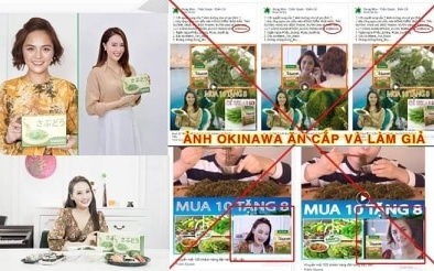 Sử dụng trái phép hình ảnh nghệ sĩ để quảng cáo, rong nho Okinawa đang lừa dối người tiêu dùng?