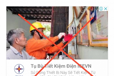 Cảnh báo giả mạo thương hiệu EVN quảng cáo thiết bị tiết kiệm điện