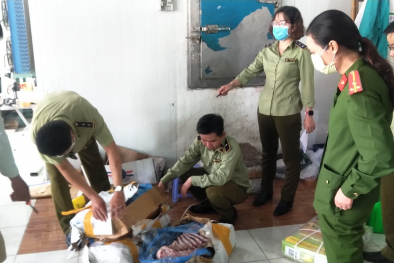 Phát hiện 416 kg thực phẩm đông lạnh gồm thịt trâu, thịt heo... không rõ nguồn gốc, xuất xứ