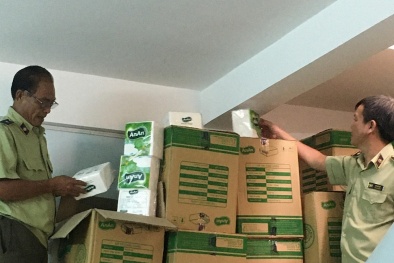 40 thùng giấy ăn giả mạo nhãn hiệu AnAn được thu giữ