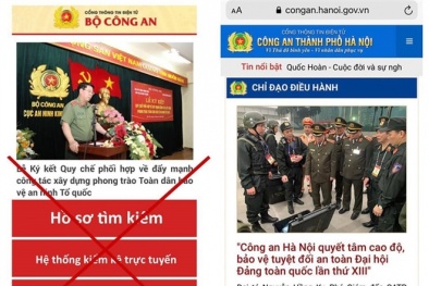 Xuất hiện trang web giả mạo cổng thông tin điện tử Công an TP Hà Nội