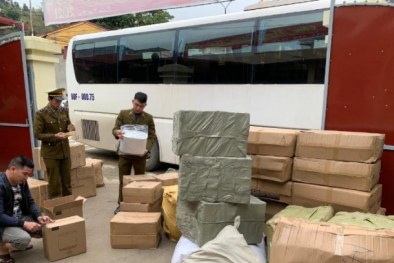 Tạm giữ lượng lớn túi giữ nhiệt, bình đựng nước bằng nhựa không rõ nguồn gốc