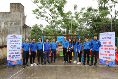 Đoàn thanh niên Tổng cục TCĐLCL dâng hương tại di tích đền thờ Lam Hạ và trao tặng công trình thanh niên