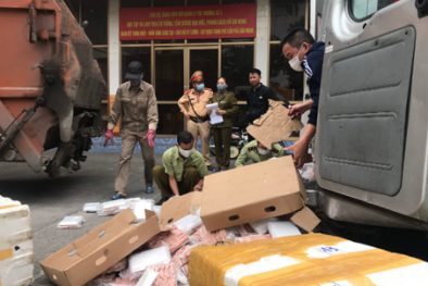 Tiêu hủy lượng 'khủng' chân gà tẩm ướp không rõ nguồn gốc