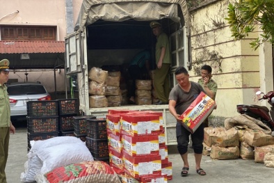 Vận chuyển lượng lớn hạt óc chó, ngô chiên mật ong không rõ nguồn gốc đi tiêu thụ