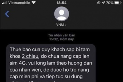 Cảnh báo tình trạng nhắn tin hướng dẫn nâng cấp sim 4G để lừa đảo