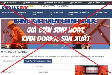 Lại xuất hiện website giả mạo thương hiệu Tập đoàn Điện lực Việt Nam