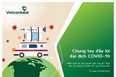 Vietcombank miễn phí chuyển tiền ủng hộ quỹ vắc-xin phòng Covid-19