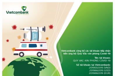 Công bố số tài khoản tiếp nhận tiền ủng hộ của quỹ Vắc – xin phòng Covid-19 tại Vietcombank