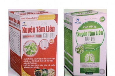 Xuất hiện 2 sản phẩm Xuyên Tâm Liên giả mạo ghi có công dụng kháng COVID-19