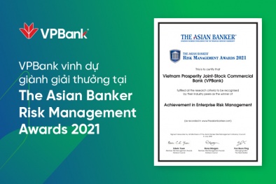 VPBank lần thứ hai liên tiếp nhận giải thưởng quản trị rủi ro danh giá cấp châu lục 