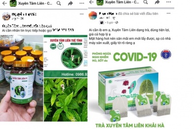 Cục ATTP tiếp tục phát hiện sản phẩm có xuyên tâm liên 'vống' công dụng chữa được Covid-19 