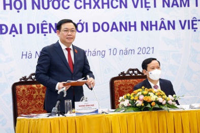 Chủ tịch Quốc hội Vương Đình Huệ gặp gỡ đại diện giới doanh nhân Việt Nam
