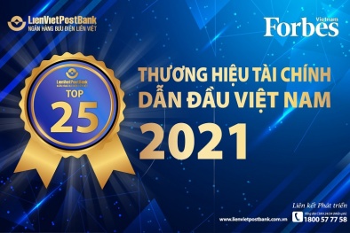 LienVietPostBank được vinh danh top 25 thương hiệu tài chính dẫn đầu 2021