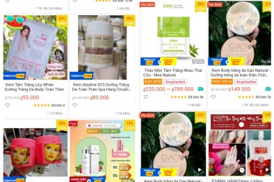 Cẩn trọng kem tắm trắng toàn thân giá rẻ tràn lan trên chợ mạng