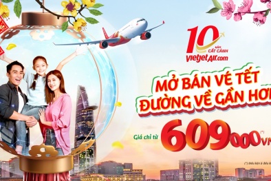 Vietjet mở bán trăm ngàn vé Tết 2022 giá chỉ từ 609.000 đồng