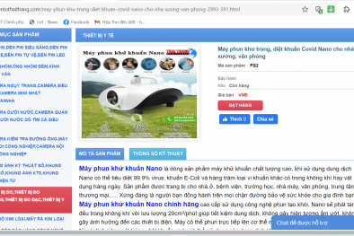 Quảng cáo sản phẩm có khả năng diệt Covid-19, Công ty TNHH Điện tử Thái Thắng có đang lừa dối người dùng?