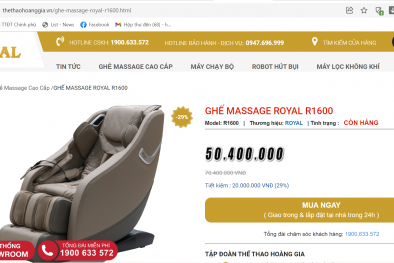 'Thổi phồng' công dụng ghế massage Royal, chất lượng sản phẩm có đảm bảo?