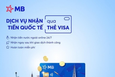 Nhận tiền từ nước ngoài dễ dàng với thẻ thanh toán quốc tế MB Visa