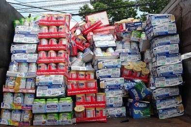 Long An: Tiêu hủy lô sữa và thực phẩm chức năng có giá trị lên đến hàng tỷ đồng