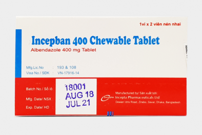 Sản xuất thuốc Incepban 400 Chewable Tablet vi phạm chất lượng, doanh nghiệp bị xử phạt