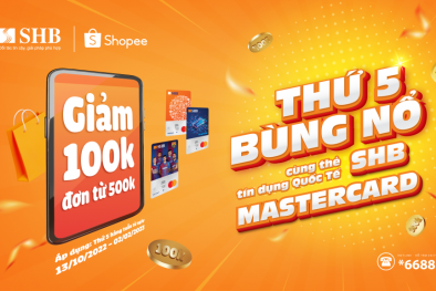 'Bùng nổ' ưu đãi cùng thẻ tín dụng quốc tế SHB Mastercard tại Shopee