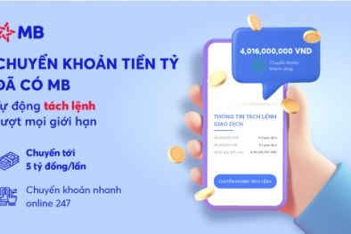 MB ra mắt tính năng chuyển khoản ‘Tách lệnh tự động’ trên App MBBank