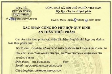 Cảnh báo sản phẩm Thyroid Medication sử dụng giấy tờ giả mạo để quảng cáo
