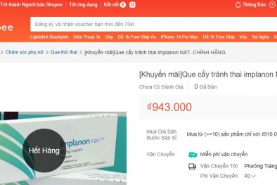 Cảnh báo: Que cấy tránh thai implanon NXT nghi ngờ giả bán trên Shopee và Lazada